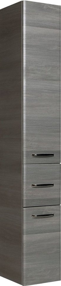 Saphir Hochschrank Quickset Badschrank 30 cm breit, 2 Türen, 1 Schublade, 3 Einlegeböden Badezimmer-Hochschrank inkl. Türdämpfer, Griffe in Chrom glänzend von Saphir