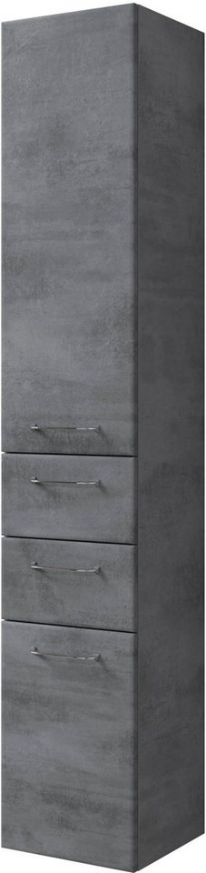 Saphir Hochschrank Quickset 945 Badschrank, 35 cm breit, 2 Türen, 2 Schubladen Badezimmer-Hochschrank inkl. Türdämpfer, Griffe in Chrom glänzend von Saphir