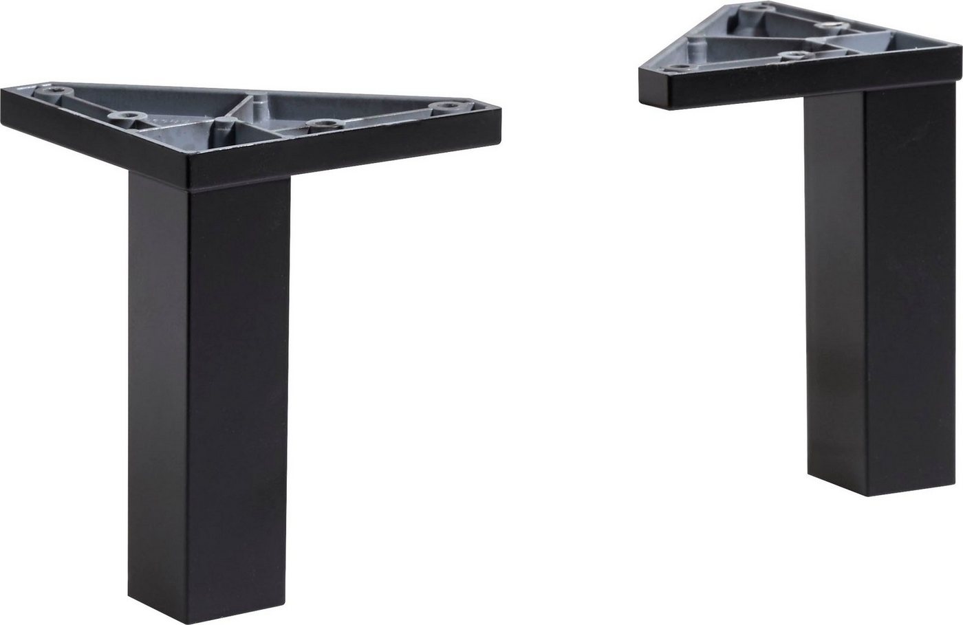 Saphir Möbelfuß Quickset Fuß-Set, 2er Set Möbelfüße eckig, Schwarz, 10 cm hoch, (2-St), Möbelbeine aus Kunststoff, 2 Stück Badmöbel-Füße, Füße für Möbel von Saphir