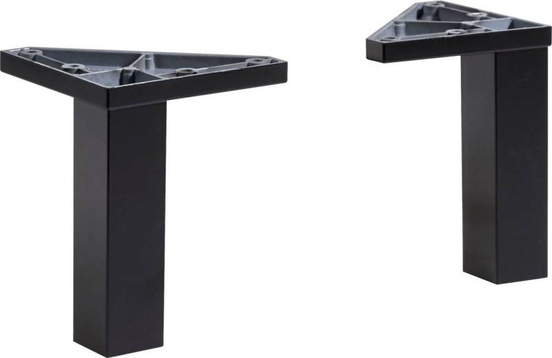 Saphir Möbelfuß Quickset Fuß-Set, 2er Set Möbelfüße eckig, Schwarz, 10 cm hoch, (2-St), Möbelbeine aus Kunststoff, 2 Stück Badmöbel-Füße, Füße für Möbel von Saphir