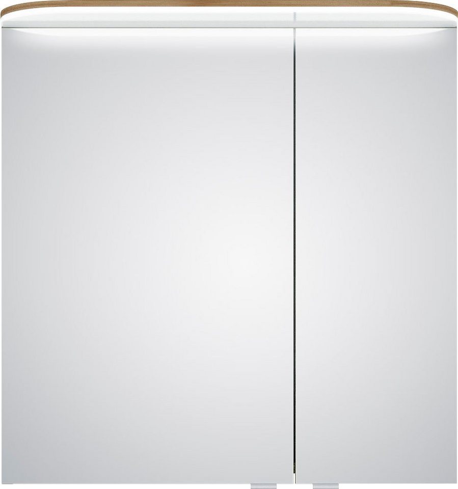 Saphir Spiegelschrank Balto Sprint Badschrank mit LED-Lichtkranz, 70 cm breit, 2 Türen Schalter-/ Steckdosenkombination, inkl. Türdämpfer, 567LM, 12V LED von Saphir