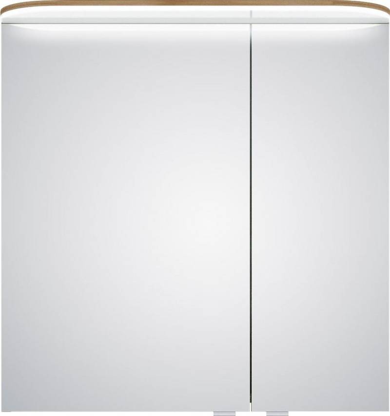 Saphir Spiegelschrank Balto Sprint Badschrank mit LED-Lichtkranz, 70 cm breit, 2 Türen Schalter-/ Steckdosenkombination, inkl. Türdämpfer, 567LM, 12V LED von Saphir