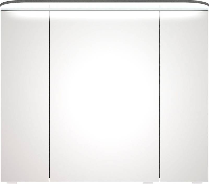 Saphir Spiegelschrank Balto Sprint Badschrank mit LED-Lichtkranz, 85,2 cm breit, 3 Türen Schalter-/ Steckdosenkombination, inkl. Türdämpfer, 693LM, 12V LED von Saphir