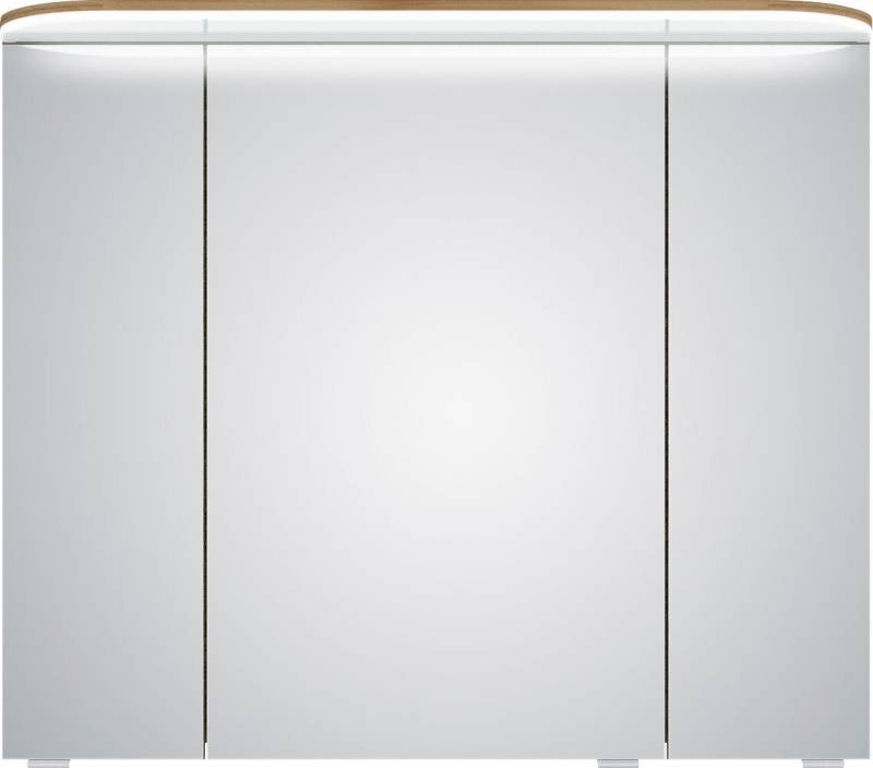 Saphir Spiegelschrank Balto Sprint Badschrank mit LED-Lichtkranz, 85,2 cm breit, 3 Türen Schalter-/ Steckdosenkombination, inkl. Türdämpfer, 693LM, 12V LED von Saphir