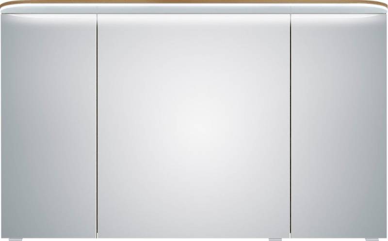 Saphir Spiegelschrank Balto Sprint Badschrank mit LED-Lichtkranz, 120 cm breit, 3 Türen Schalter-/ Steckdosenkombination, inkl. Türdämpfer, 987LM, 12V LED von Saphir