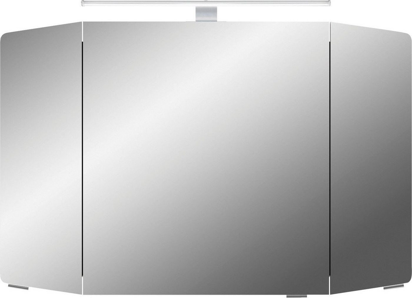 Saphir Spiegelschrank Cassca Sprint Badschrank, 3 Spiegeltüren, 6 Einlegeböden, 100 cm breit inkl. LED-Beleuchtung, Türdämpfer, Schalter-/Steckdosenkombination von Saphir