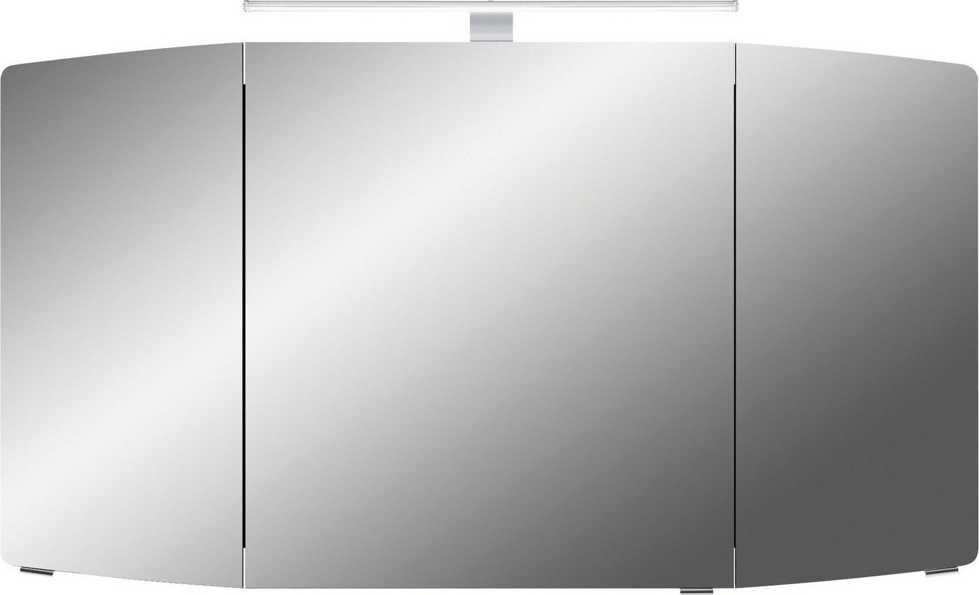 Saphir Spiegelschrank Cassca Sprint Badschrank, 3 Spiegeltüren, 6 Einlegeböden, 120 cm breit inkl. LED-Beleuchtung, Türdämpfer, Schalter-/Steckdosenkombination von Saphir