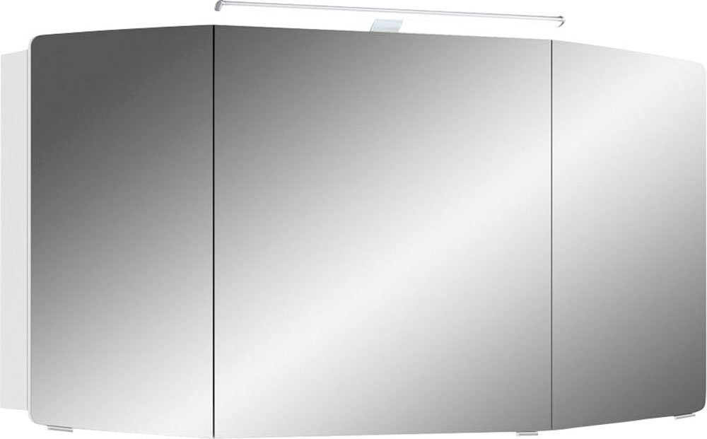 Saphir Spiegelschrank Cassca Sprint Badschrank, 3 Spiegeltüren, 6 Einlegeböden, 120 cm breit inkl. LED-Beleuchtung, Türdämpfer, Schalter-/Steckdosenkombination von Saphir