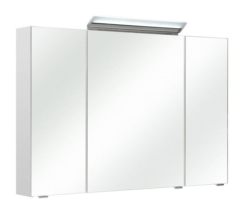 PELIPAL Spiegelschrank ORIA, B 105 x H 70 cm, Weiß Glänzend, mit 3 Türen, inkl. LED-Beleuchtung von PELIPAL