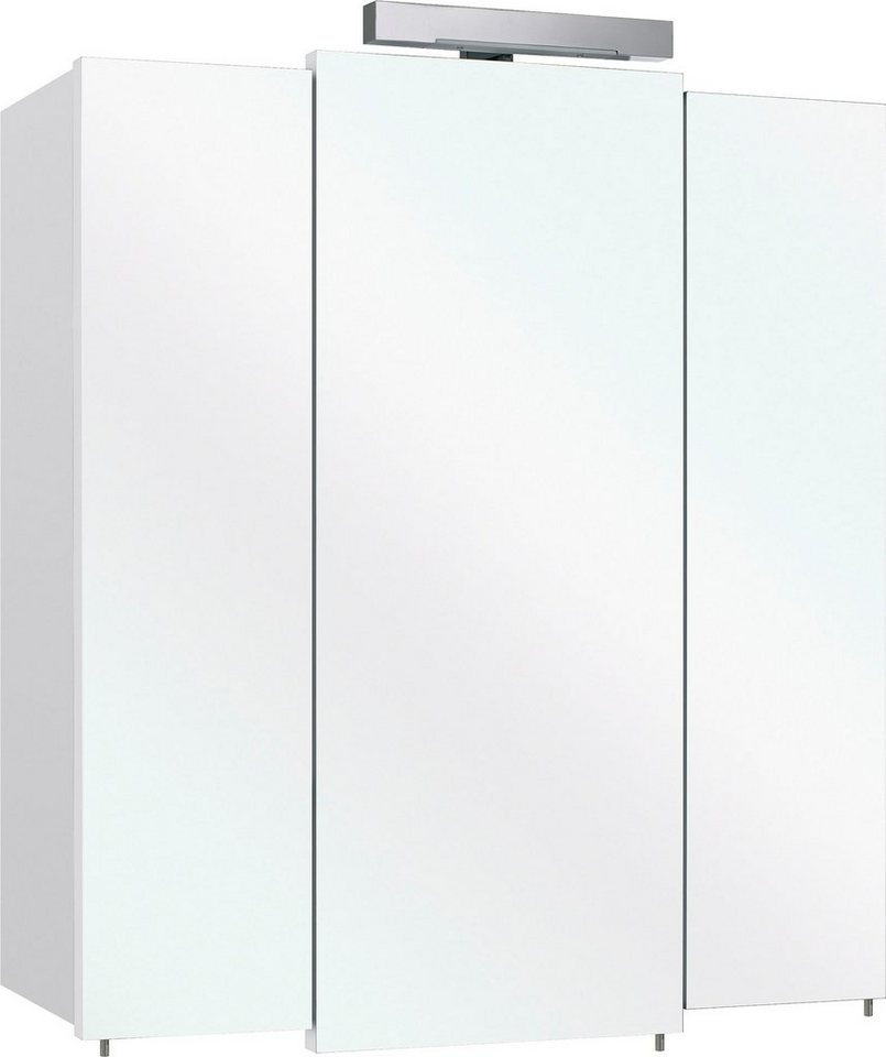 Saphir Spiegelschrank Quickset 311 Badschrank, 3 Spiegeltüren, 6 Einlegeböden, 68 cm breit inkl. LED-Beleuchtung, Türdämpfer, Schalter-/Steckdosenkombination von Saphir