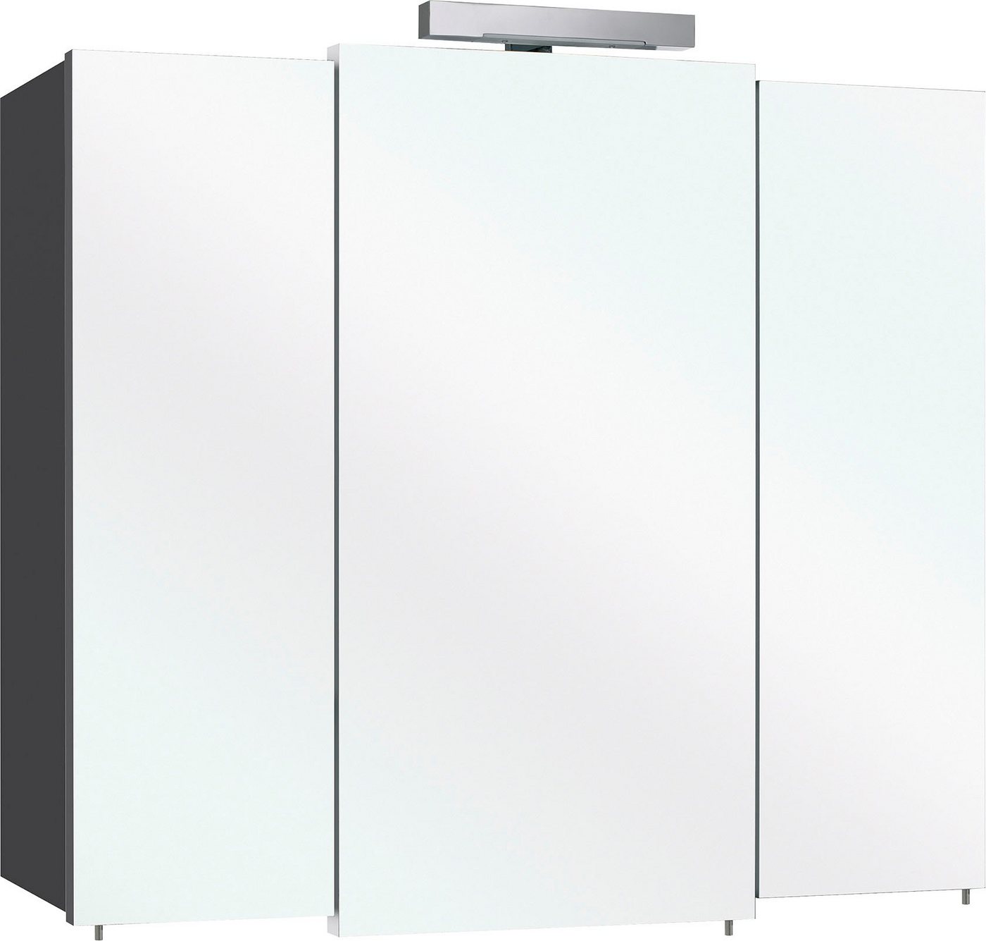 Saphir Spiegelschrank Quickset 311 Badschrank, 3 Spiegeltüren, 6 Einlegeböden, 83 cm breit inkl. LED-Beleuchtung, Türdämpfer, Schalter-/Steckdosenkombination von Saphir