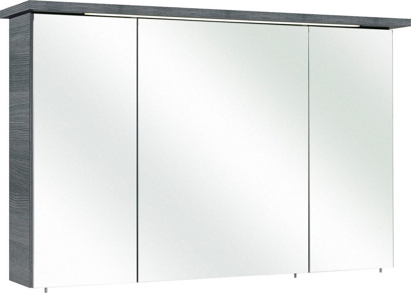 Saphir Spiegelschrank Quickset 328 Badezimmer Spiegelschrank inkl. LED-Beleuchtung, 620LM 115 cm breit, Graphit Struktur quer Nachbildung, inkl. Türdämpfer von Saphir