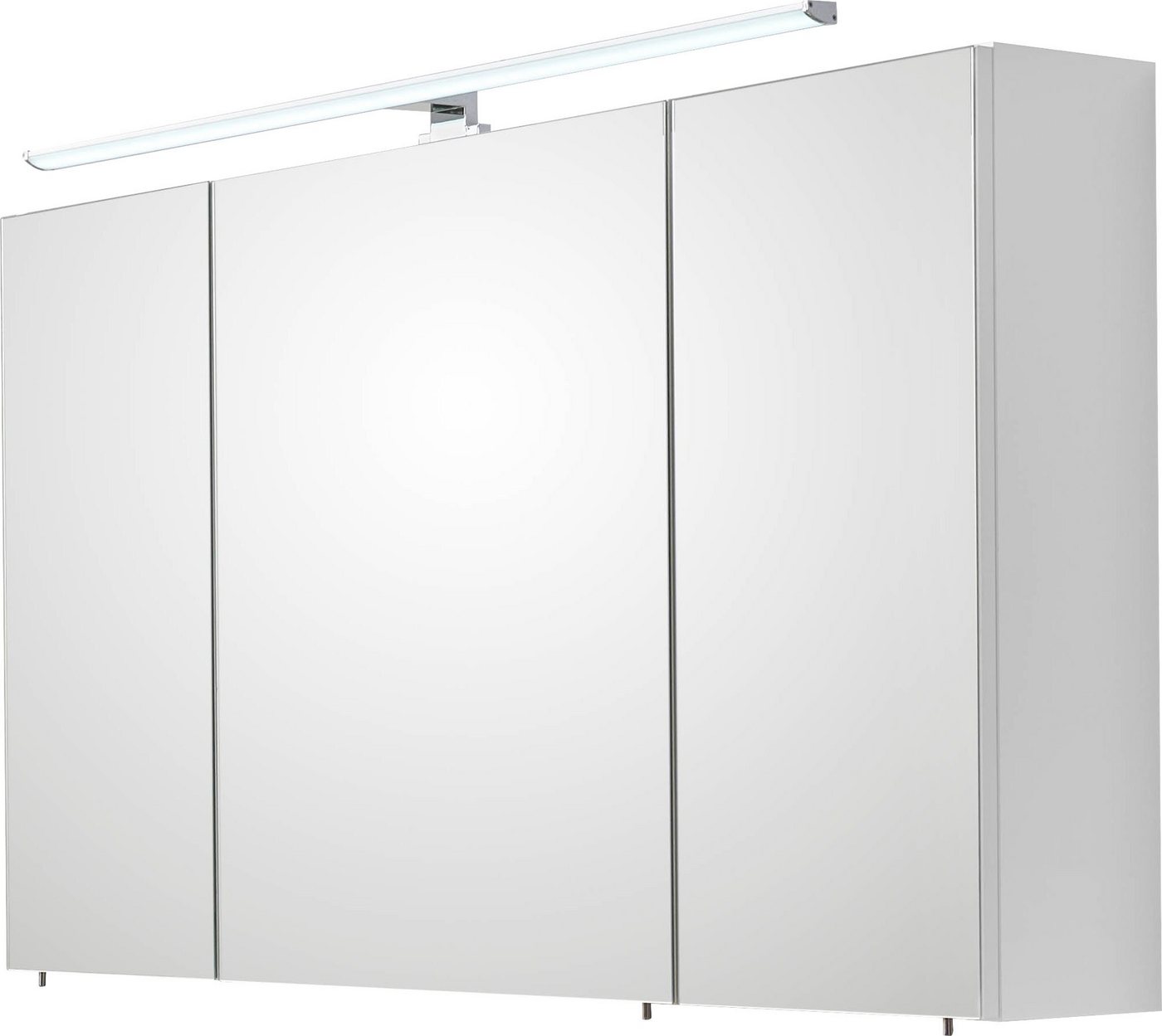 Saphir Spiegelschrank Quickset 360 Badschrank, 3 Spiegeltüren, 6 Einlegeböden, 110 cm breit inkl. LED-Beleuchtung, Türdämpfer, Schalter-/Steckdosenkombination von Saphir