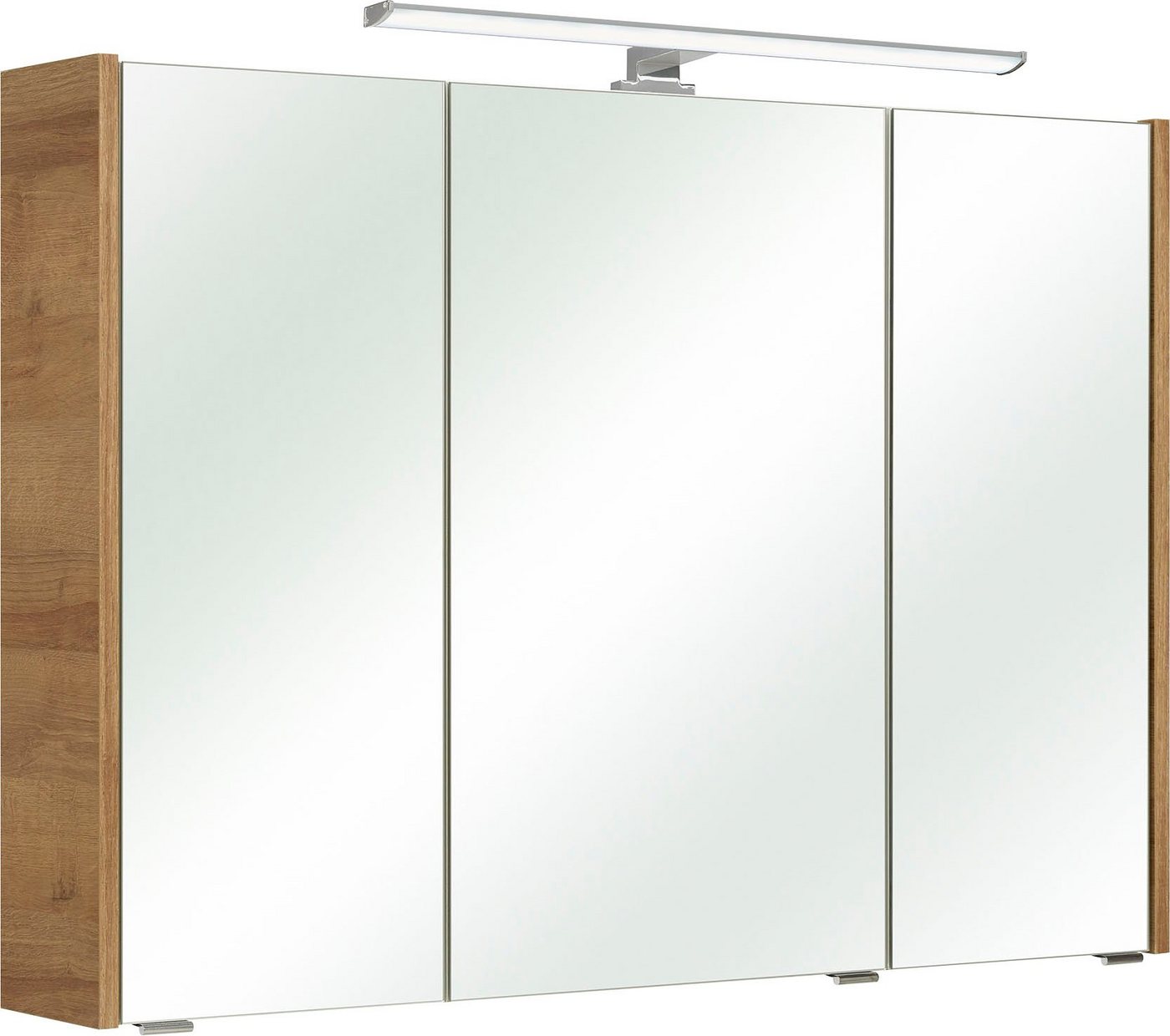 Saphir Spiegelschrank Quickset 362 Badschrank, 3 Spiegeltüren, 6 Einlegeböden, 100 cm breit inkl. LED-Beleuchtung, Türdämpfer, Schalter-/Steckdosenkombination von Saphir