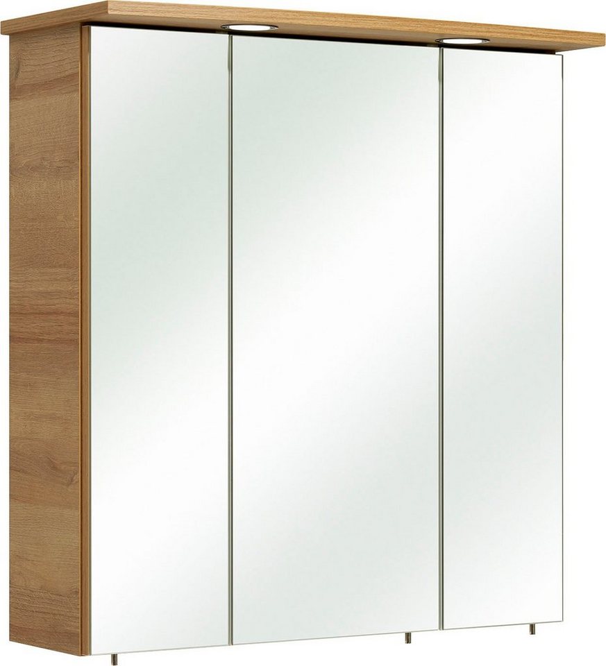 Saphir Spiegelschrank Quickset 919 Badschrank, 3 Spiegeltüren, 6 Einlegeböden, 65 cm breit inkl. LED-Beleuchtung, Türdämpfer, Schalter-/Steckdosenkombination von Saphir