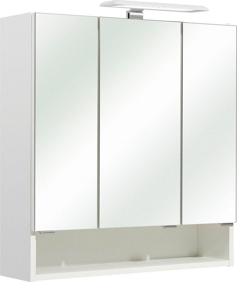 Saphir Spiegelschrank Quickset 953 Badschrank, 3 Spiegeltüren, 3 Einlegeböden, 65 cm breit inkl. LED-Beleuchtung, Türdämpfer, Schalter-/Steckdosenkombination von Saphir
