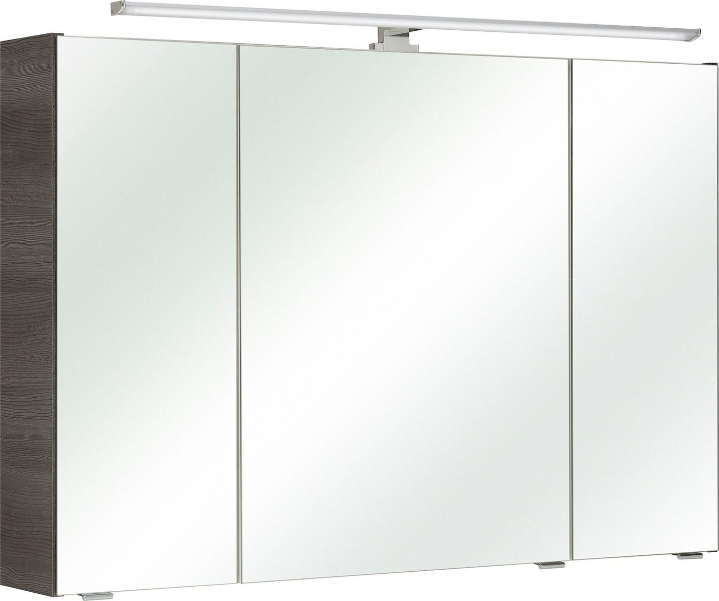 Saphir Spiegelschrank Quickset Badschrank, 3 Spiegeltüren, 6 Einlegeböden, 105 cm breit inkl. LED-Beleuchtung, Türdämpfer, Schalter-/Steckdosenkombination von Saphir