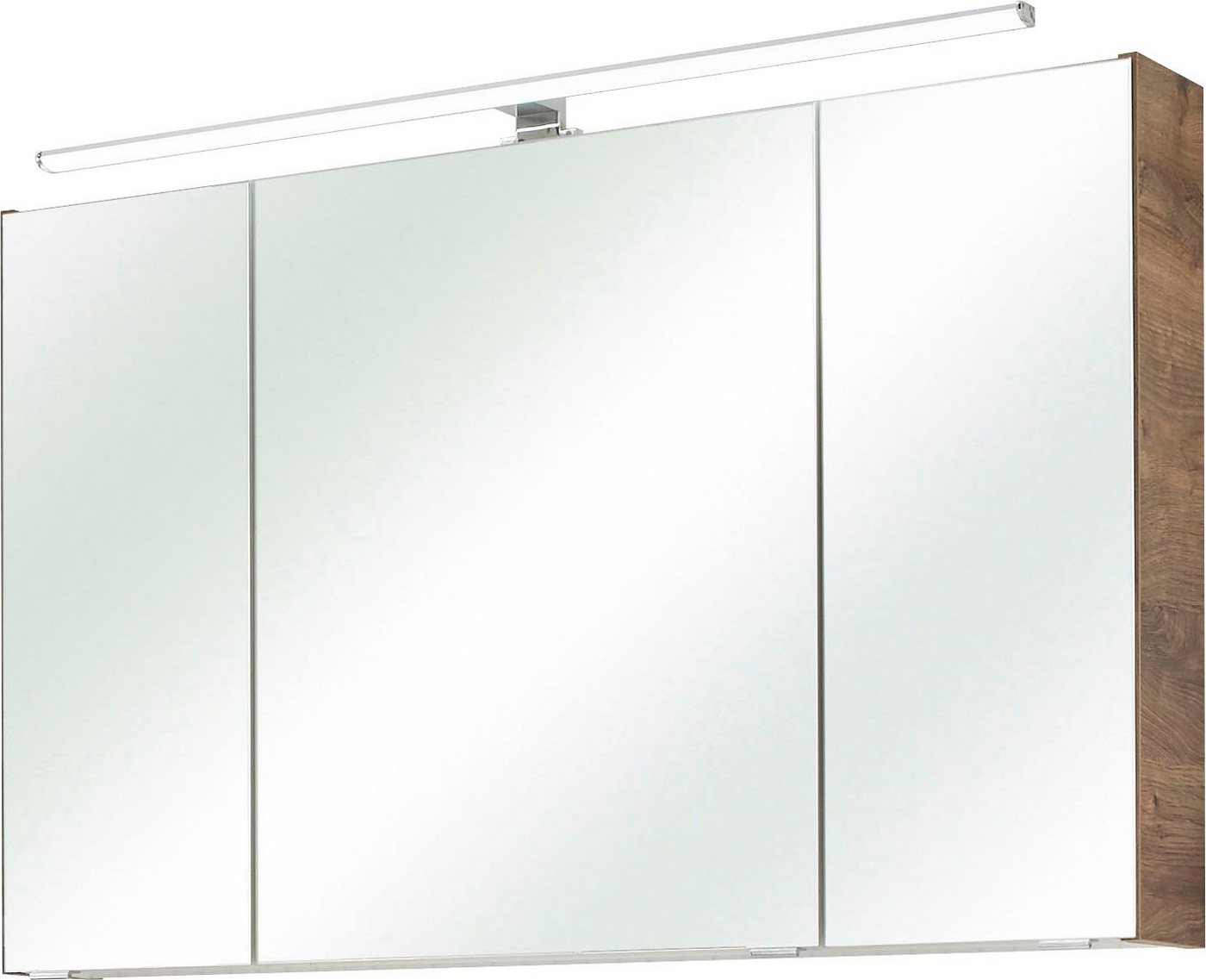 Saphir Spiegelschrank Quickset Badschrank, 3 Spiegeltüren, 6 Einlegeböden, 105 cm breit inkl. LED-Beleuchtung, Türdämpfer, Schalter-/Steckdosenkombination von Saphir