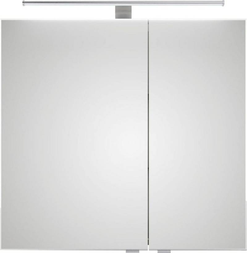Saphir Spiegelschrank 6005 Sprint Badschrank, 2 Spiegeltüren, 2 Einlegeböden, 75 cm breit inkl. LED-Beleuchtung, Türdämpfer, Schalter-/Steckdosenkombination von Saphir