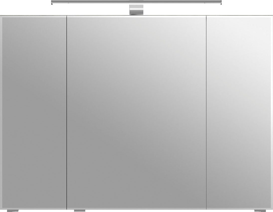 Saphir Spiegelschrank 6005 Sprint Badschrank, 3 Spiegeltüren, 6 Einlegeböden, 98 cm breit inkl. LED-Beleuchtung, Türdämpfer, Schalter-/Steckdosenkombination von Saphir