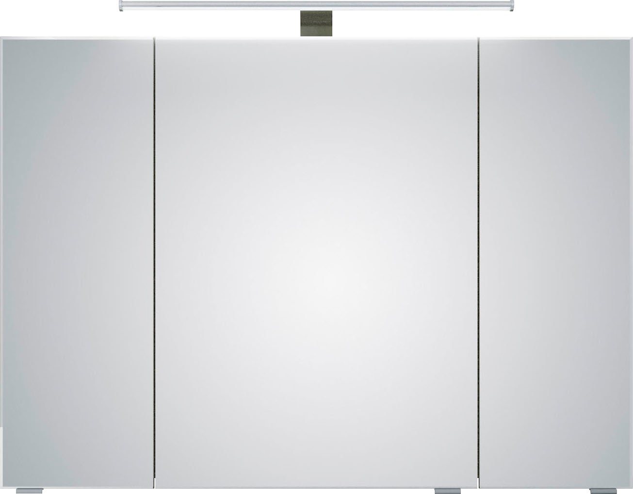Saphir Spiegelschrank 6005 Sprint Badschrank, 3 Spiegeltüren, 6 Einlegeböden, 98 cm breit inkl. LED-Beleuchtung, Türdämpfer, Schalter-/Steckdosenkombination von Saphir
