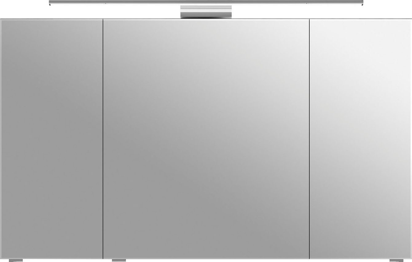 Saphir Spiegelschrank 6005 Sprint Badschrank, 3 Spiegeltüren, 6 Einlegeböden, 120 cm breit inkl. LED-Beleuchtung, Türdämpfer, Schalter-/Steckdosenkombination von Saphir