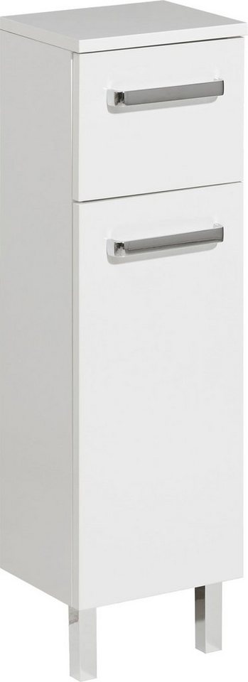 Saphir Unterschrank Quickset Badschrank mit 1 Tür, 1 Schublade, 25 cm breit Badezimmer-Unterschrank inkl. Türdämpfer, Griffe in Chrom Glanz von Saphir