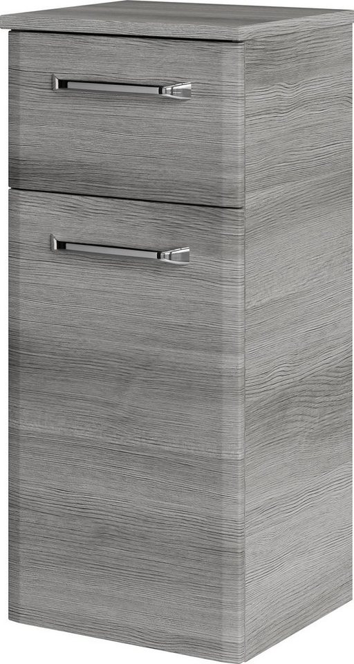 Saphir Unterschrank Quickset Badschrank mit 1 Tür, 1 Schublade, 1 Glas-Einlegeboden 30 cm breit, Badezimmerschrank inkl. Türdämpfer, Griffe in Chrom Glanz von Saphir