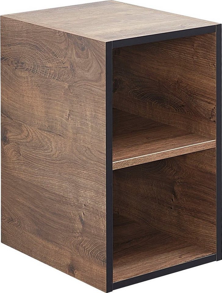 Saphir Unterschrank Quickset 374 Badschrank mit 2 offenen Fächern, Unterschrankregal Badezimmer-Regal, Eiche Ribbeck quer Nachbildung, 30 cm breit von Saphir