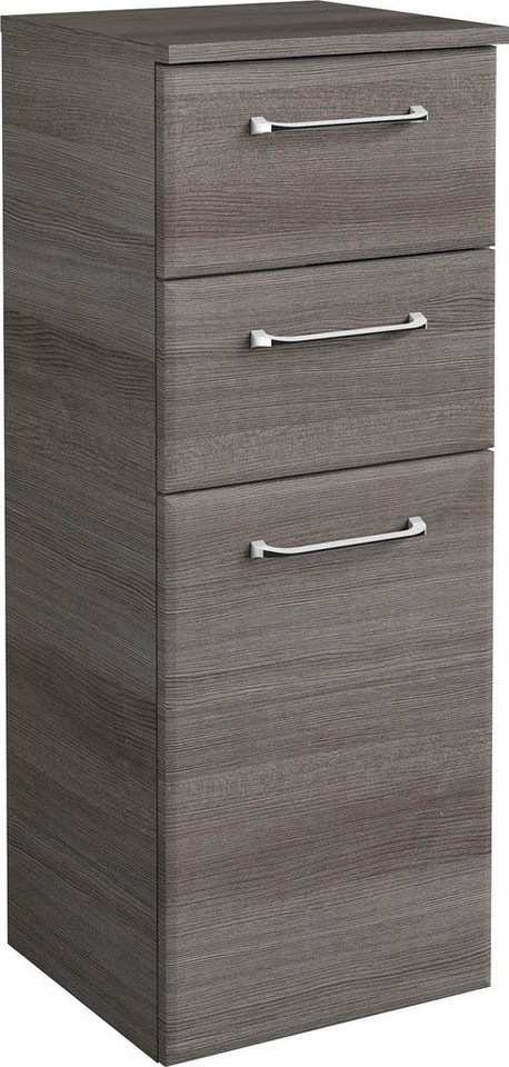 Saphir Unterschrank Quickset Badschrank mit 1 Tür und 2 Schubladen, 35 cm breit Badezimmer-Unterschrank inkl. Türdämpfer, Griffe in Chrom Glanz von Saphir