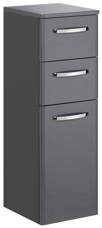PELIPAL Unterschrank in Anthrazit Hochglanz mit 2 Schubladen und einer Tür (BxHxT: 30x90,5x33 cm) von PELIPAL