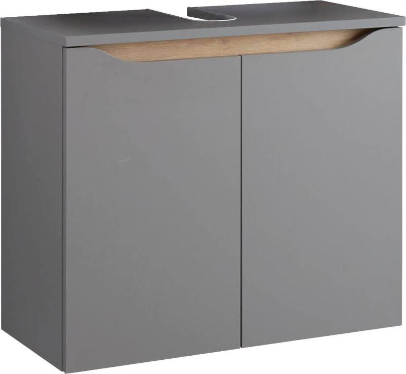 Saphir Waschbeckenunterschrank Quickset Unterbeckenschrank, 60 cm breit, 2 Türen Waschbeckenschrank mit Siphonausschnitt, ohne Waschbecken, grifflos von Saphir