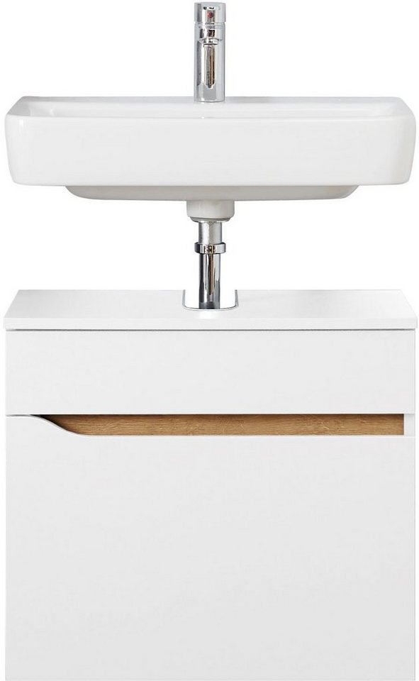 Saphir Waschbeckenunterschrank Quickset Unterbeckenschrank, 60 cm breit, 1 Schublade Waschbeckenschrank mit Siphonausschnitt, ohne Waschbecken, grifflos von Saphir