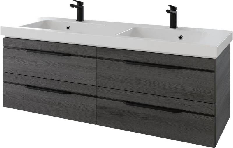Saphir Waschtisch Serie Balto Mineralmarmor-Waschtisch mit Unterschrank, 147,8 cm breit (2-St), Doppel-Waschplatz mit 4 Schubladen, in verschiedene Ausführungen von Saphir
