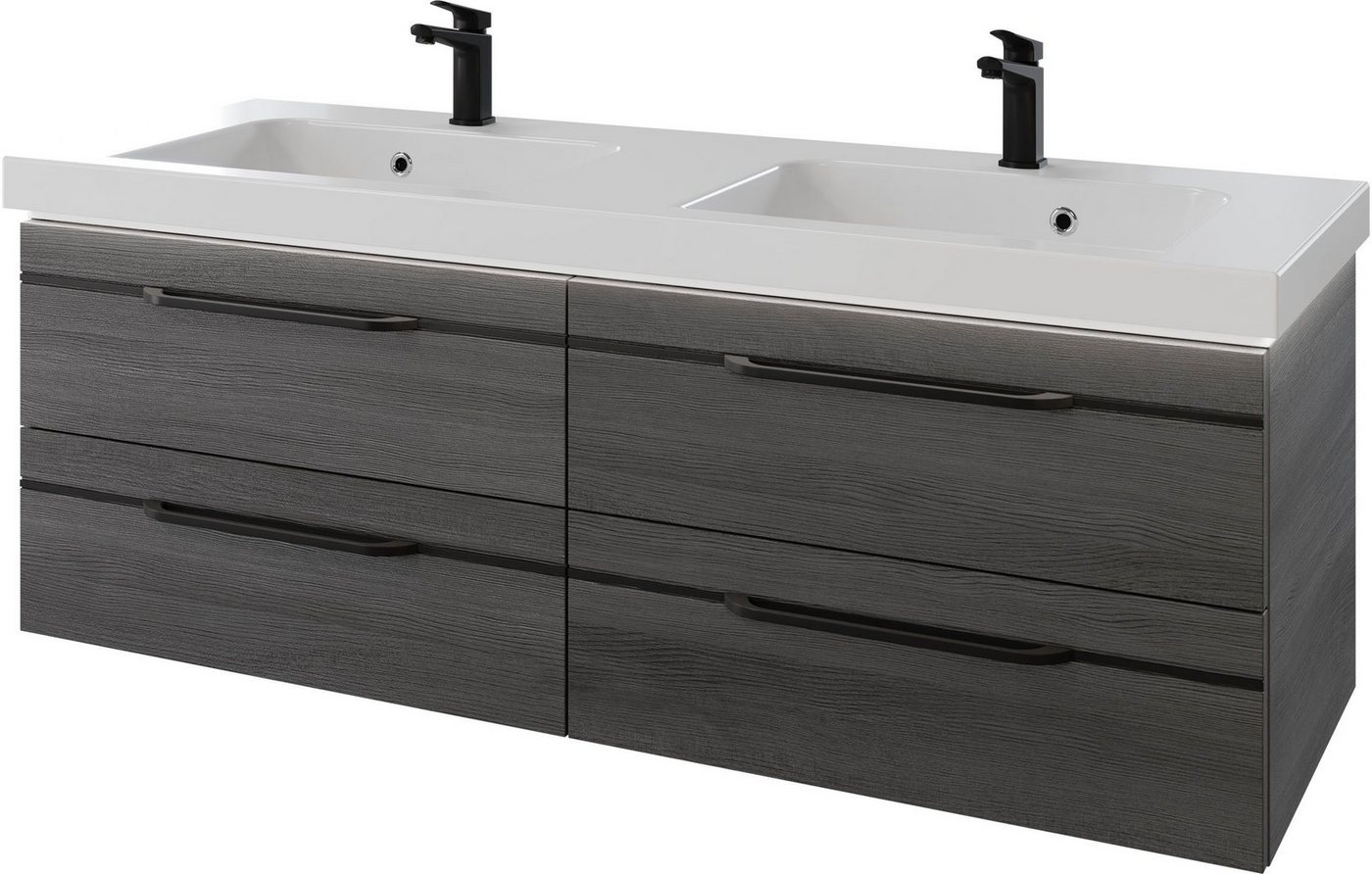 Saphir Waschtisch Serie Balto Mineralmarmor-Waschtisch mit Unterschrank, 147,8 cm breit (2-St), Doppel-Waschplatz mit 4 Schubladen, in verschiedene Ausführungen von Saphir