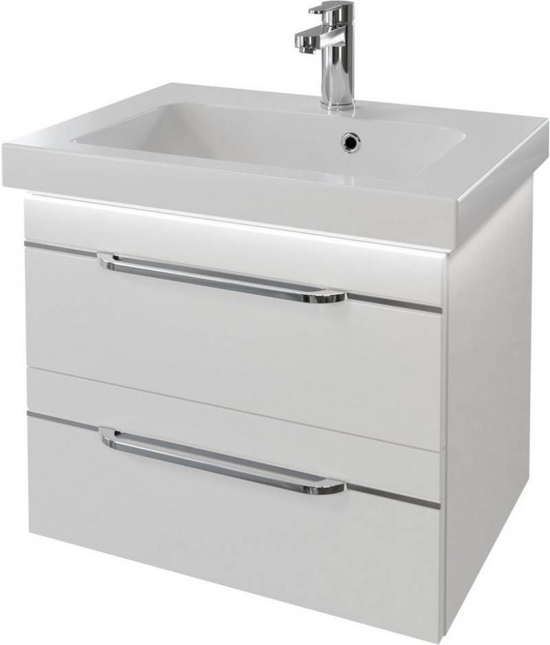 Saphir Waschtisch Serie Balto Mineralmarmor-Waschtisch mit Unterschrank, 64,4 cm breit (2-St), Waschplatz mit 2 Schubladen, Badschrank in verschiedenen Ausführungen von Saphir