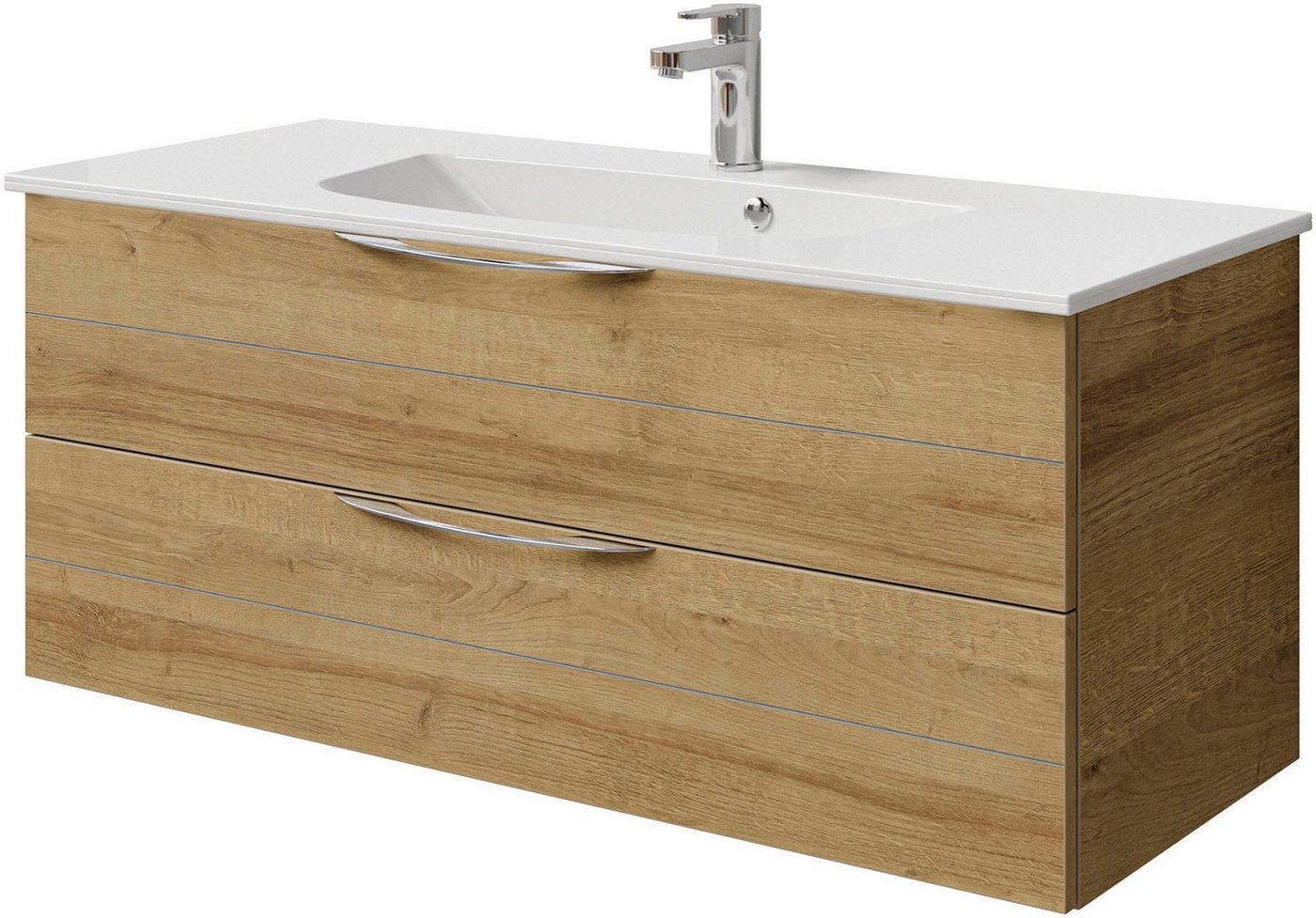 Saphir Waschtisch Serie 6025 Mineralmarmor-Waschtisch mit Unterschrank, 117 cm breit (2-St), Waschplatz mit 2 Schubladen, hängend, verschiedene Ausführungen von Saphir
