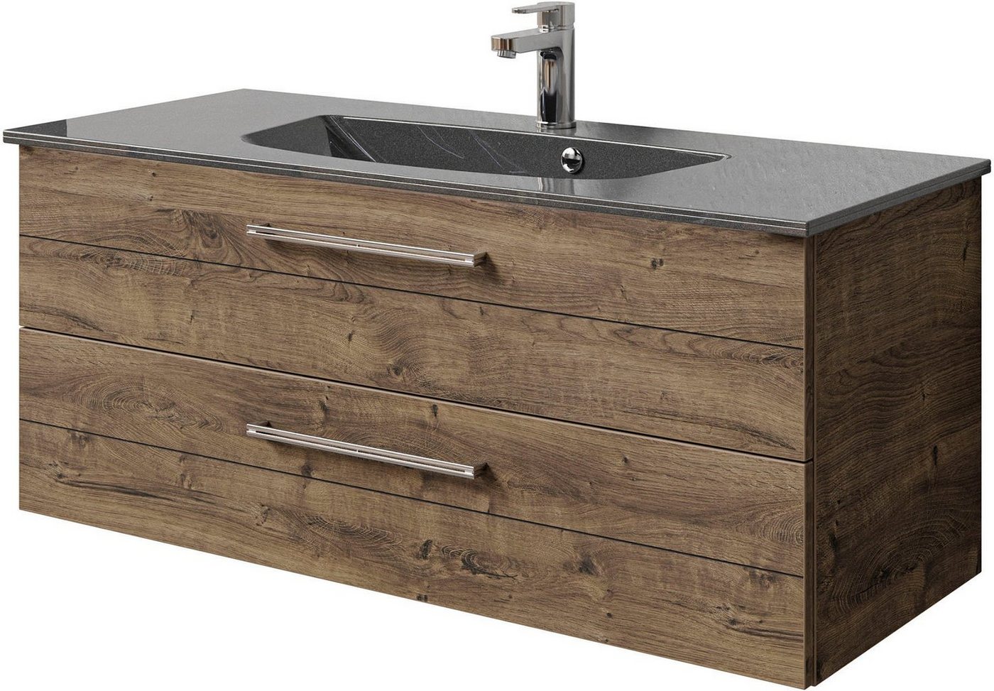 Saphir Waschtisch Serie 6025 Mineralmarmor-Waschtisch mit Unterschrank, 117 cm breit (2-St), Waschplatz mit 2 Schubladen, hängend, verschiedene Ausführungen von Saphir