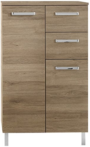 Pelipal Badezimmerschrank Quickset 313 in Sanremo Eiche Terra quer Nachbildung, 60 cm breit | Unterschrank mit 2 Türen, 2 Schubkästen und 1 Einlegeboden von Pelipal