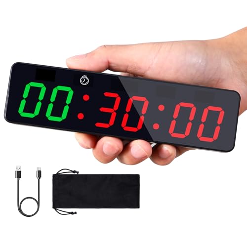 PELLOR Mini Tragbare LED Fitness Timer, Countdown/UP, Stoppuhr Tragbare Gym Timer, einstellbare Helligkeit für Home Gym PELLOR Mini Tragbare LED Fitness Timer, Countdown/UP, Stoppuhr Tragbare Gym Timer, einstellbare Helligkeit für Home Gym von PELLOR