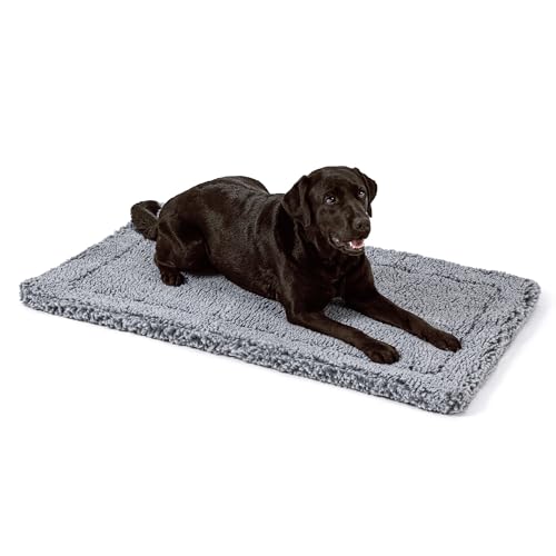 PELZIN Stoutwool Chew Proof Dog Bed - Fluffy Chew Resistant Dog Crate Pad - Tough Kennel Pad for Aggressive Chewers - Washable, Ideal for Large Breeds & Fits L 109cm Crate - 104x69x5cm, Charcoal PELZIN Stoutwool Chew Proof Dog Bed - Fluffy Chew Resistant Dog Crate Pad - Tough Kennel Pad for Aggressive Chewers - Washable, Ideal for Large Breeds & Fits L 109cm Crate - 104x69x5cm, Charcoal von PELZIN