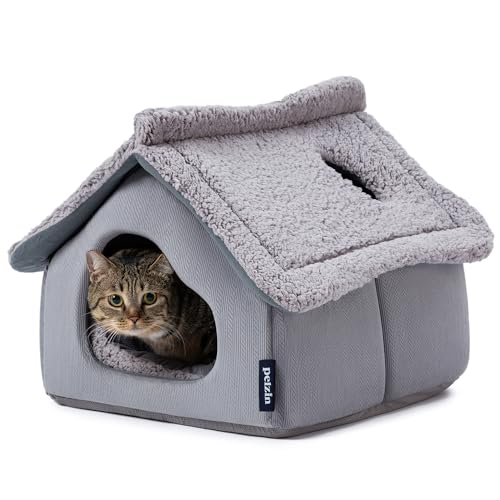 Pelzin Großkatzen Schlafhaus - Indoor-Katzehaus mit entnehmbarem Stützschaum & doppelseitiger Waschmatte - Überdachte Schlafhöhle als Rückzugsort für Kätzchen und Kleintiere Pelzin Großkatzen Schlafhaus - Indoor-Katzehaus mit entnehmbarem Stützschaum & doppelseitiger Waschmatte - Überdachte Schlafhöhle als Rückzugsort für Kätzchen und Kleintiere von PELZIN