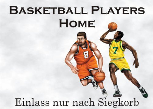 INDIGOS UG - Türschild FunSchild - SE15 - für Basketball Players Fans Schild - für Käfig, Zwinger, Haustier, Tür, Tier, Aquarium - DIN A4 PVC 3mm stabil von PEMA