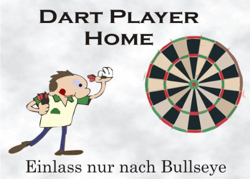 INDIGOS UG - Türschild FunSchild - SE17 - für Dart Player Fans Schild - für Käfig, Zwinger, Haustier, Tür, Tier, Aquarium - DIN A4 PVC 3mm stabil von PEMA