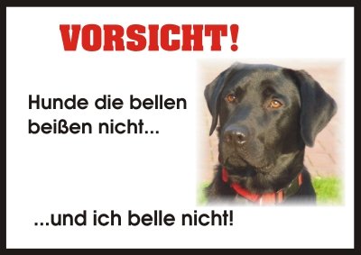 PEMA INDIGOS UG - Achtung/Fun Schild - Labrador Türschild Türschild laminiert DIN A5 - Türschild für Käfig, Zwinger, Haustier, Tür, Tier, Aquarium von PEMA