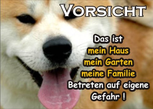 PEMA INDIGOS UG - Türschild FunSchild - SE62 DIN A5 Achtung Hund Akita Inu - für Käfig, Zwinger, Haustier, Tür, Tier, Aquarium - aus hochwertigem Alu-Dibond beschriftet sehr stabil von PEMA