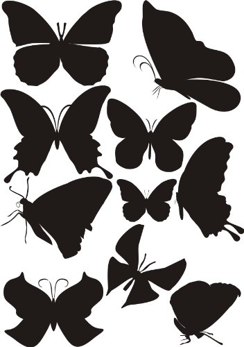 PEMA INDIGOS UG - Wandtattoo Wandsticker Wandaufkleber Aufkleber W800 Set 10 Verschiedene Schmetterlinge in 3 Farben auf einem DIN A4 Bogen Dunkelrot - Küche Dekoration Kinderzimmer PEMA INDIGOS UG - Wandtattoo Wandsticker Wandaufkleber Aufkleber W800 Set 10 Verschiedene Schmetterlinge in 3 Farben auf einem DIN A4 Bogen Dunkelrot - Küche Dekoration Kinderzimmer von PEMA