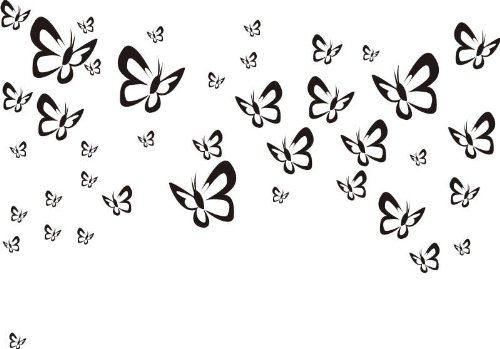 PEMA WANDTATTOO w521 Megaset Schmetterlinge Butterfly Wandaufkleber 40 Stück, silber von PEMA