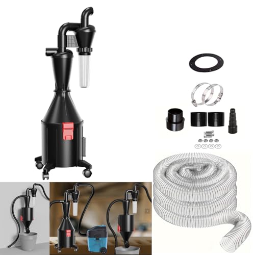 Doppelfilter Zyklon Staubsammler mit Doppelfunktion Eimer, kann an der Wand montiert oder als Eimer mit Rollen verwendet Werden 2 in1 Multifunktionaler Zyklon-Staubsaugerabscheider von PEMEDOR