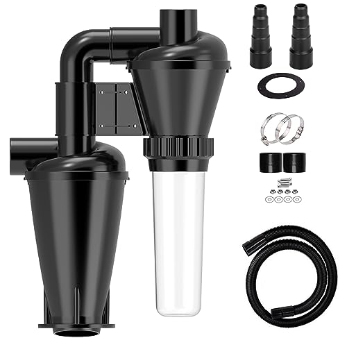 Doppelte Filtration und Zyklon Staubsammler für Holzbearbeitung DIY mit 50mm/2'' Turbolader Filter Shop Vakuum mit Flansch Sammlung (Vollständige Filtration (dual)) von PEMEDOR